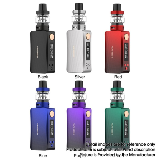 Authentic Vaporesso Gen Nano 80W 2000MAH TC VV VW Mod Vape GTXタンク22、3.5mL、0.2OHM / 0.6OHM、5〜80W付きスターターキット