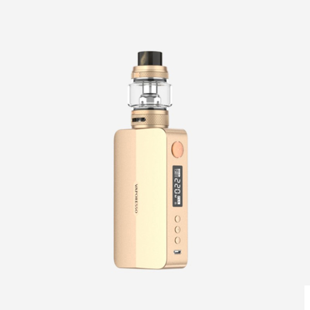 Authentic Vaporesso Gen X 220W TC VW BOX Mod + NRG -S TANK Vapeキット - マットゴールド、5〜220W、2 x 18650、8.0ml、0.18 / 0.15ohm