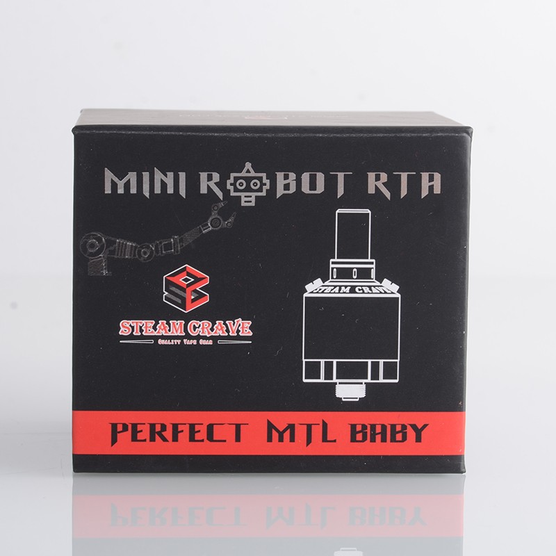 Authentic Steam Crave Mini Robot RTA Rebuildable Tank Vape Atomizer Single Coil, MTL, 2.0 / 3.0ml, 23mm Diameter