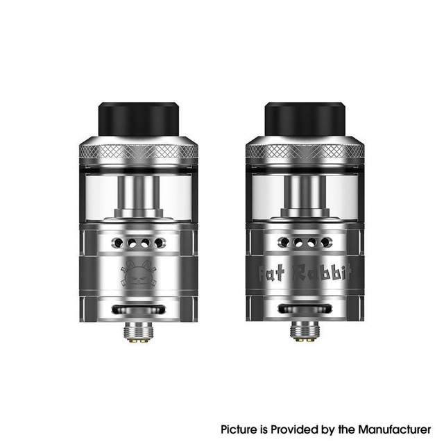 Hellvape أصيلة Fat Rabbit RTA Rebuildable Tank Vape Atomizer Steelial Steel + Glass ، 5.5 مل ، قطرها 28.4 ملم