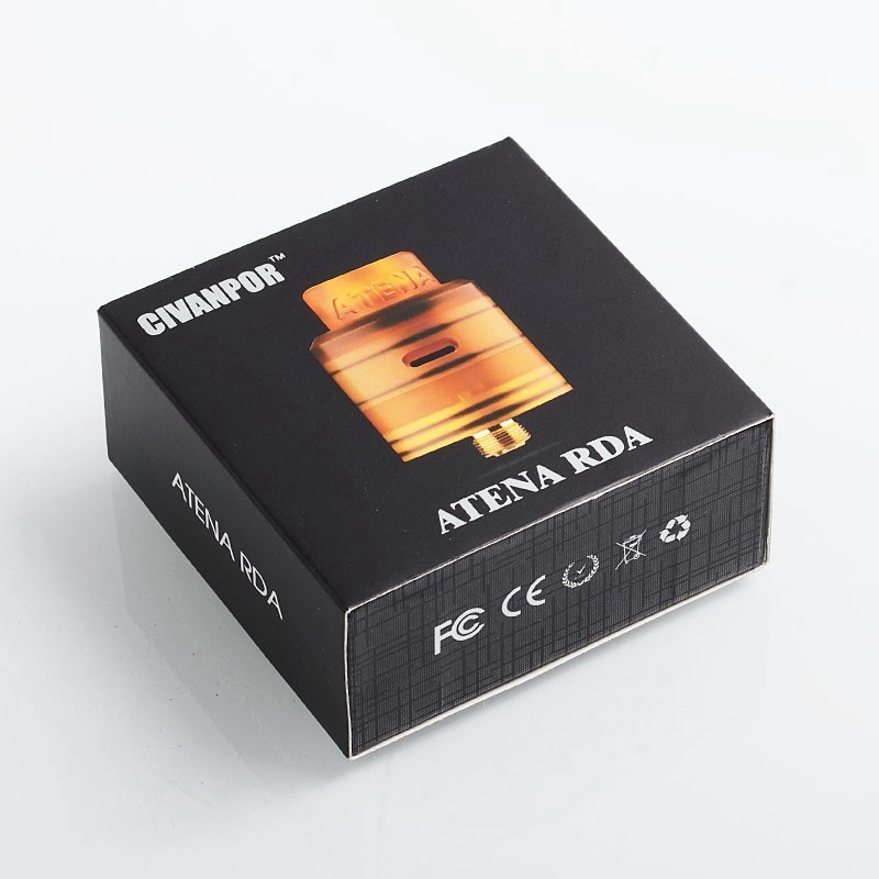 Authentic Civanpor Atena RDA Rebuildable Dripping Vape Atomizer w/ BF Pin - Black, POM + 316 Stainless Steel, 24mm Diameter