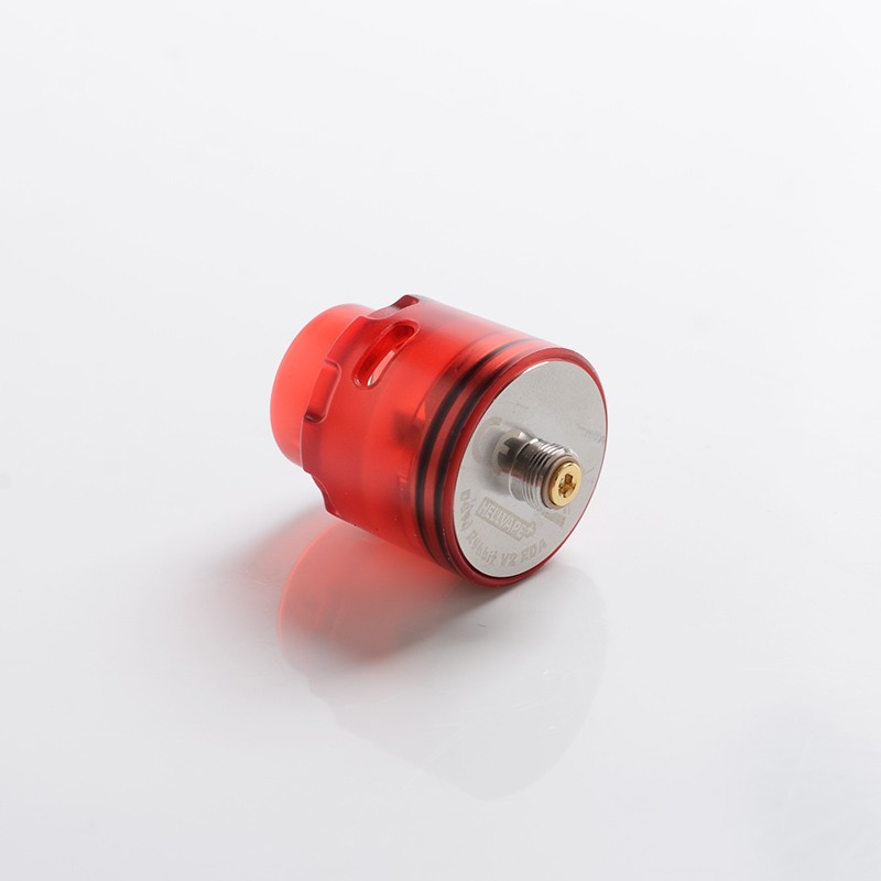 أصيل Hellvape Dead Rabbit Se RDA Rebuildable Dripping Vape Atomizer W/ BF Pin - Red ، PCTG + SS ، قطر 24 ملم