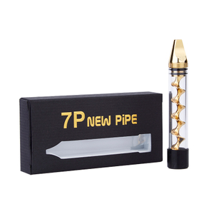 Twisty glass blunt New pipe flat mouthpiece dry herb vape pen-Gold
