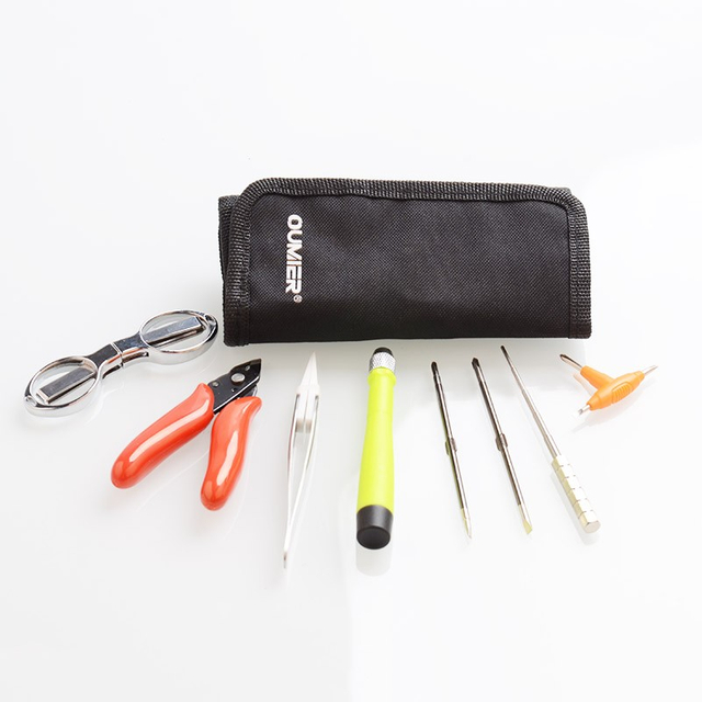 Authentic Oumier WASP NANO TOOL KIT W / CUT PLIERS / DRIGHTRIVER /折りたたみ式ハサミ /セラミックピンセット /コイルジグエイリアンキー