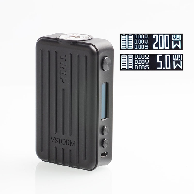 أصيل Vapor Storm Trip 200W Dorcase TC VW FOX VOLIALIE WATTAGE Mod - Black ، 5 ~ 200W