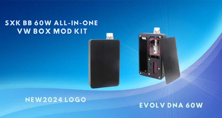 SXK BB 60WオールインワンVWボックスModキットW USBポート - ブラック、1〜60W、1 x 18650、Evolv DNA 60W 1