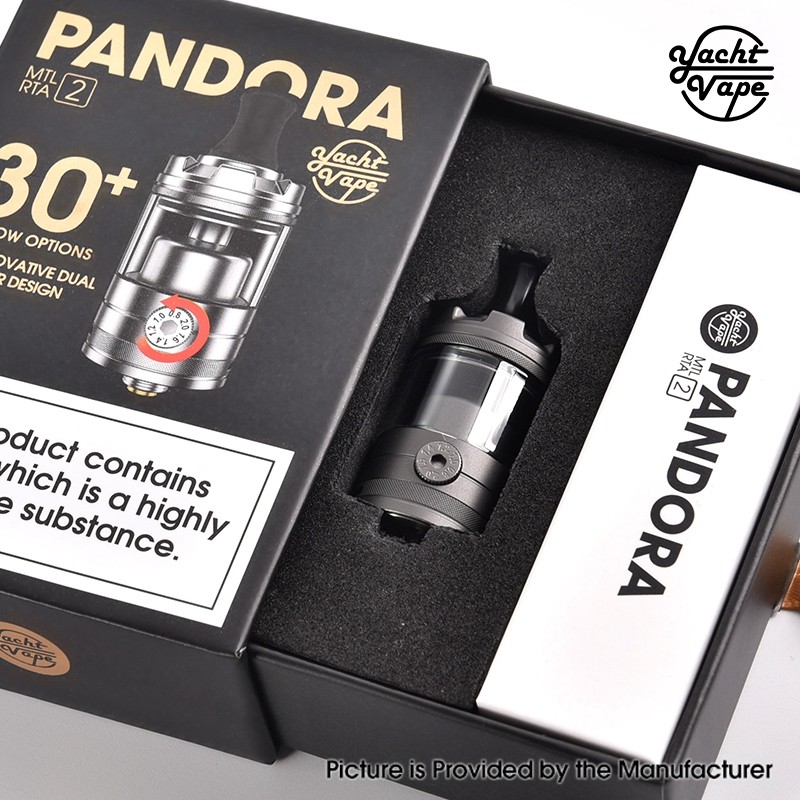 Authentic Yachtvape Pandora MTL RTA V2 Vape Atomizer 2.0ml 22mm Diameter