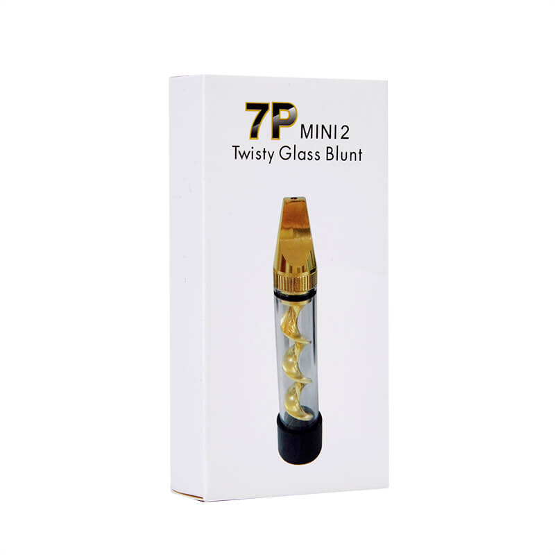 Dry Herb Vape Kit Blunt 7PMINI2 Twisty Glass Bubbler Smoking Pipe-Rainbow