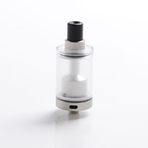Authentic Auguse V1.5 MTL RTA Rebuildable Tank Vape Atomizer w/ 5 Airflow Inserts - Silver, Stainless Steel, 4ml, 22mm Diameter