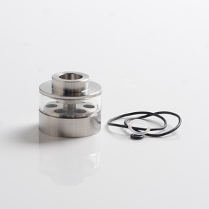 Replacement Nano Bell Cap + Chimney for Flash e-Vapor V4.5S Style RTA Tank - Silver, Stainless Steel + Glass (1 PC)