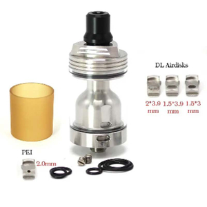 YFTK Skyline R Style RTA kit completo Atomizer per serbatoi ricostruibile con AirDisks MTL + RDL - argento, 3,2 ml, 22 mm