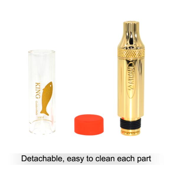 Authentic ATMAN King Golden Fish Tobacco Pipe Twist Glass Blunt Loose leaves Pipe Large Capacity For Dry Herb
