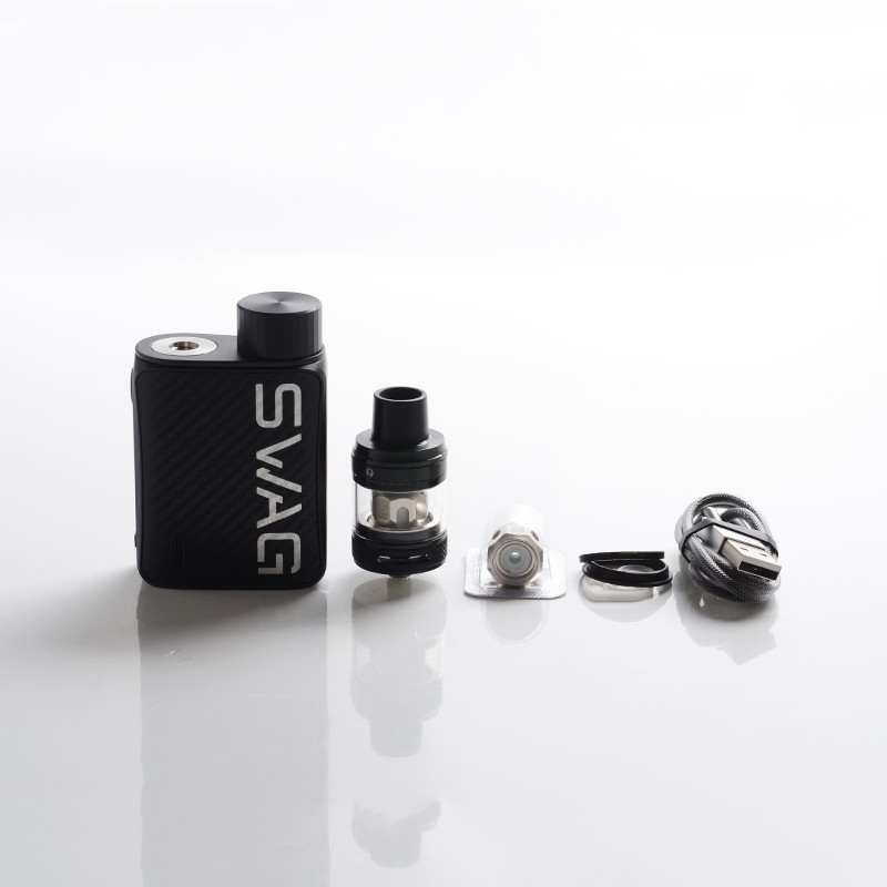 Autentico Vaporesso Swag II 80W VW Box Mod W/ NRG PE Tank Atomizer Vape Kit - Fibra di carbonio, 5 ~ 80w, 1 x 18650, 3,5 ml, 0,15/ 0,5ohm