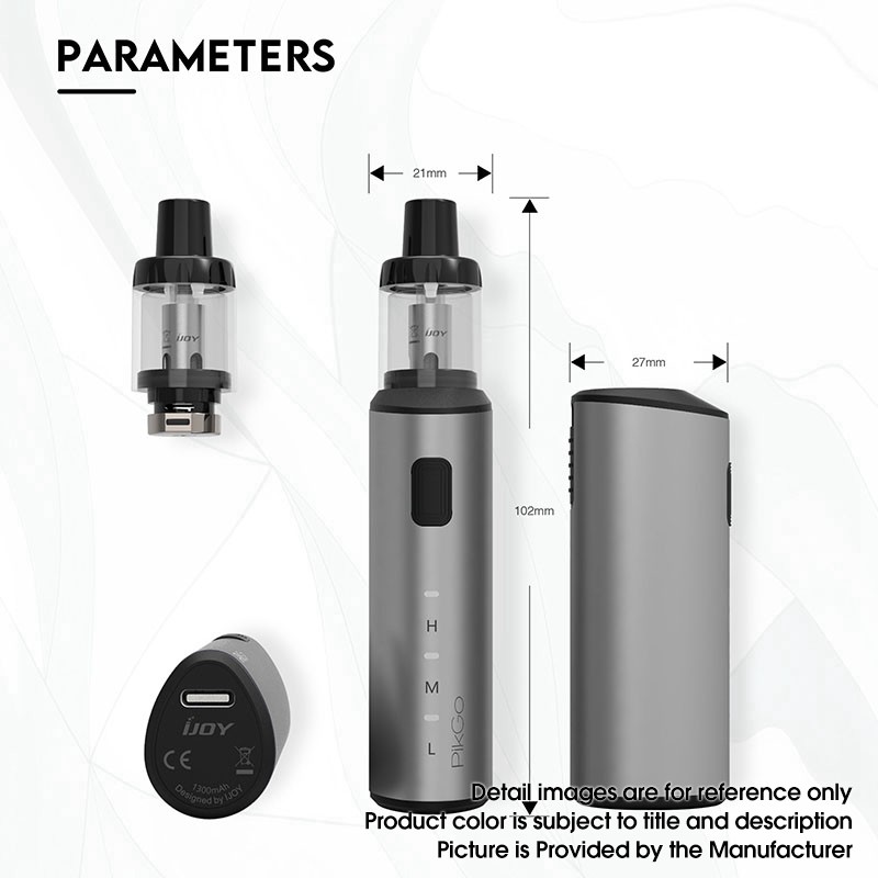 정통 IJOY Pikgo Pod Mod Vape 스타터 키트, 1300mah, 2.0ml, 0.6ohm / 1.0ohm