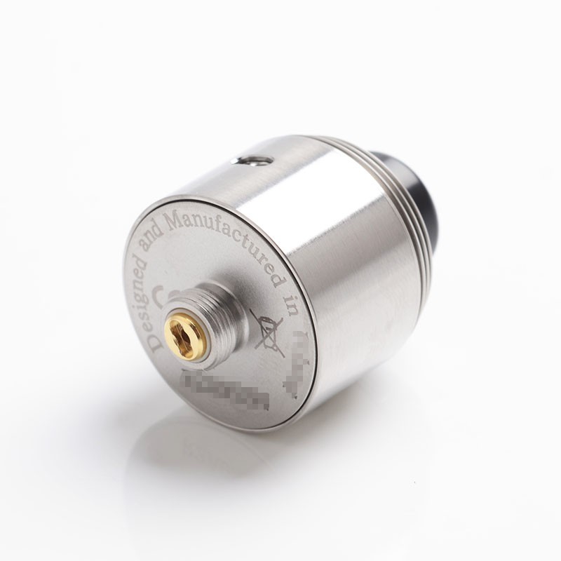 SXK Hussar V2.0 Style RDA 2.0 Rebuildable Dripping Vape Atomizer - Silver, 316 Stainless Steel, 22mm Diameter