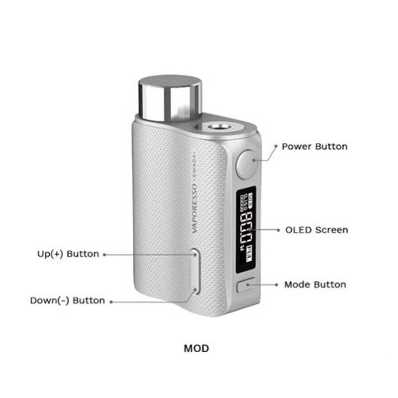 Authentic Vaporesso SWAG II 80W VW Box Mod w/ NRG PE Tank Atomizer Vape Kit - Camo Grey, 5~80W, 1 x 18650, 3.5ml, 0.15 / 0.5ohm