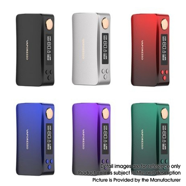 Authentic Vaporesso Gen Nano 80W 2000MAH TC VV VW変数Wattage Vape Box Mod  - 青、赤、紫、緑、5〜80W、軸索チップ
