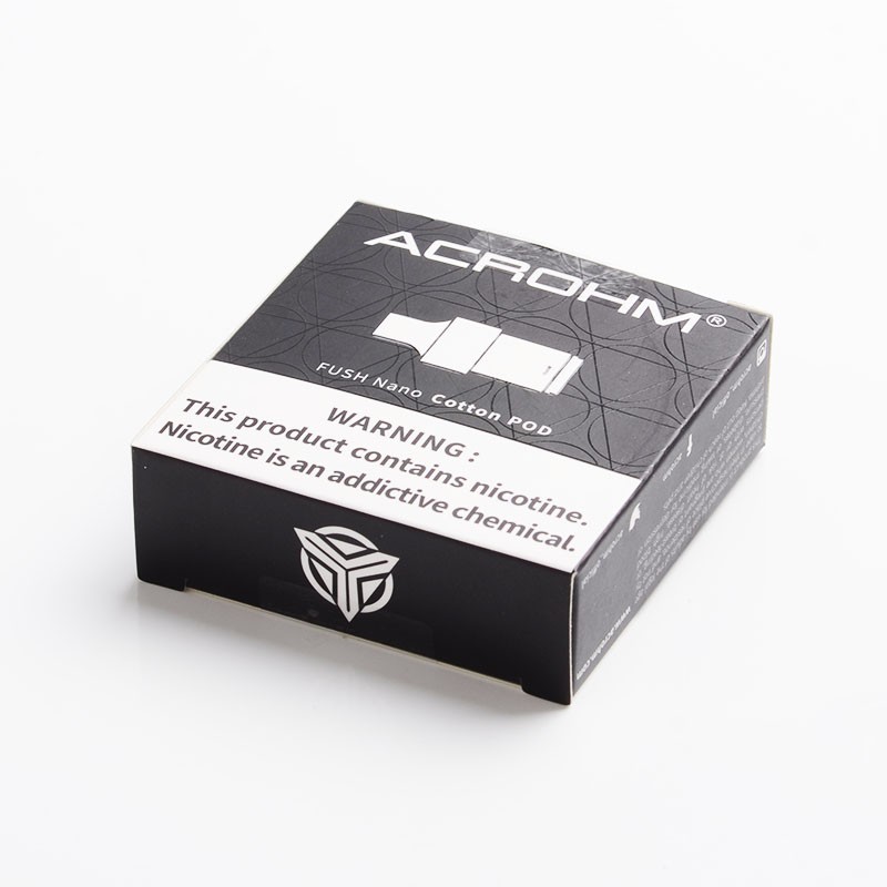 Authentic Acrohm Fush Nano Pod System Replacement Pod Cartridge - Black, 1.5ml (2 PCS)