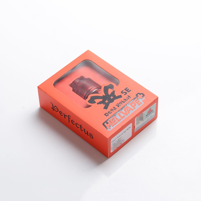 أصيل Hellvape Dead Rabbit Se RDA Rebuildable Dripping Vape Atomizer W/ BF Pin - Red ، PCTG + SS ، قطر 24 ملم