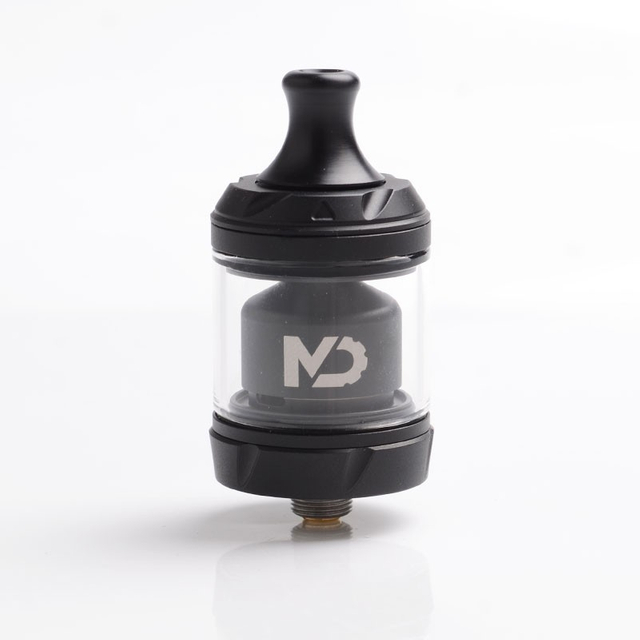 Authentic Hellvape MD MTL RTA Rebuildable Tank Atomizer - أسود ، من الفولاذ المقاوم للصدأ + زجاج Pyrex ، 2 مل / 4 مل ، قطر 24 ملم