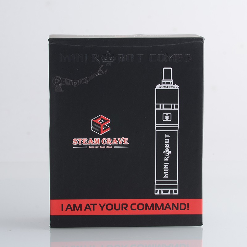 Authentic Steam Crave Mini Robot Tube Mod + MTL RTA Vape Kit 1 x 18650, 2.0ml / 3.0ml, 23mm Diameter