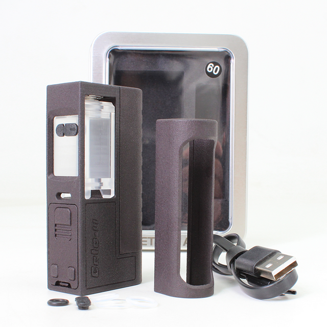 정통 SXK ceto AIO II 60W AIO box Mod - Black, VW 1 ~ 60W, 1 x 18650, DNA60C 칩셋, Boro RBA, PA12 3d Print와 호환됩니다.