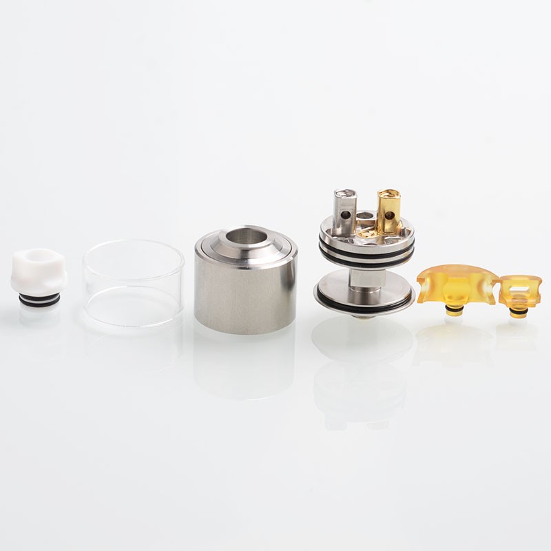 SXK Monarch R Style RDTA Rebuildable Dripping Tank Atomizer 316 Stainless Steel + Glass, 22mm Diameter