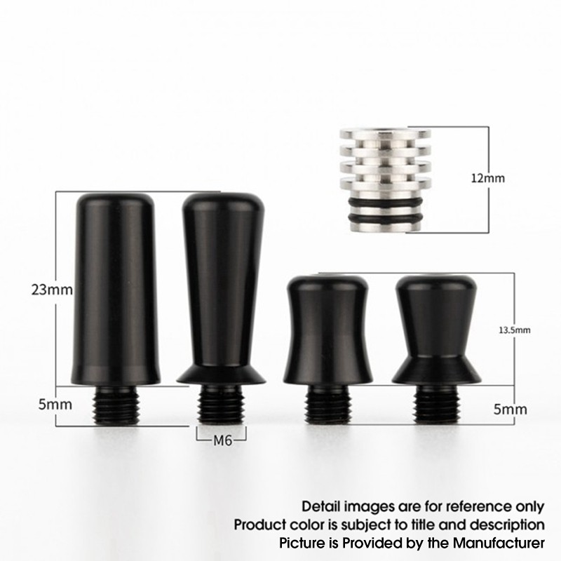 Authentic Reewape T2 510 Drip Tip Mouthpiece Kit for Vape Atomizers 1 Stainless Steel Base + 4 Resin Mouthpieces