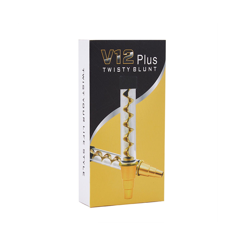 High Quality Quartz glass pipe V12 plus Twisty Glass blunt for dry herb vape in stock
