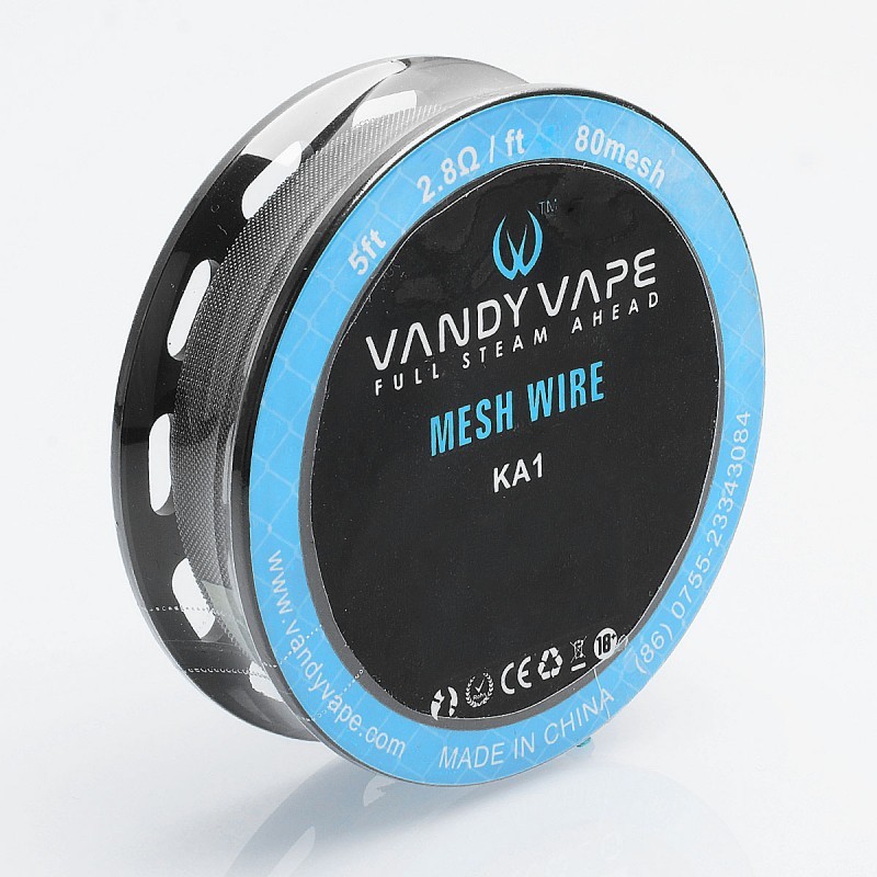 Authentic Vandy Vape Kanthal A1 Mesh Wire DIY Heating Wire for Mesh RDA / RTA / RDTA Atomizer - 2.8 ohm / Ft, 5 Feet (80 Mesh)