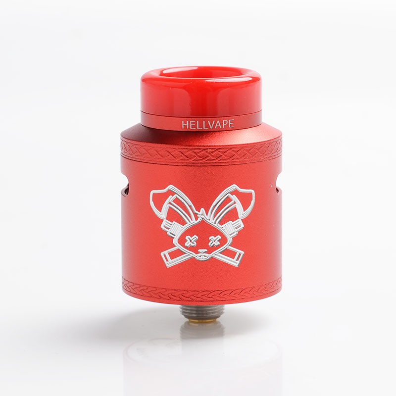 Authentic Hellvape Dead Rabbit V2 RDA Rebuildable Dripping Atomizer w/ BF Pin - Red, Aluminum, 24mm Diameter