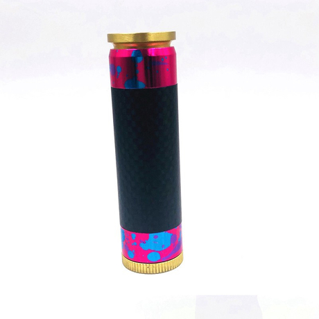 AV Able Style Vape Mechanical Mod - Pink + Blue + Purple + Black, Brass + Aluminum + Carbon Fiber, 1 x 18650