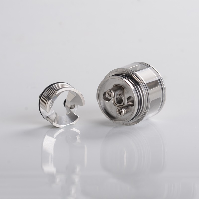 Four One Five 415 S61 Genesis Atomizer Style RDTA Rebuildable Dripping Tank Atomizer Silver Stainless Steel + Glass 22mm