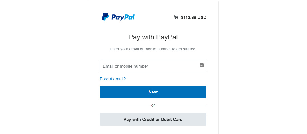 Fill the payment information