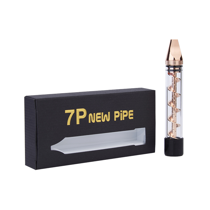 7P New Pipe Twisty Glass Blunt Flat Mouthpiece Dry Herb Vape Pen-Gun