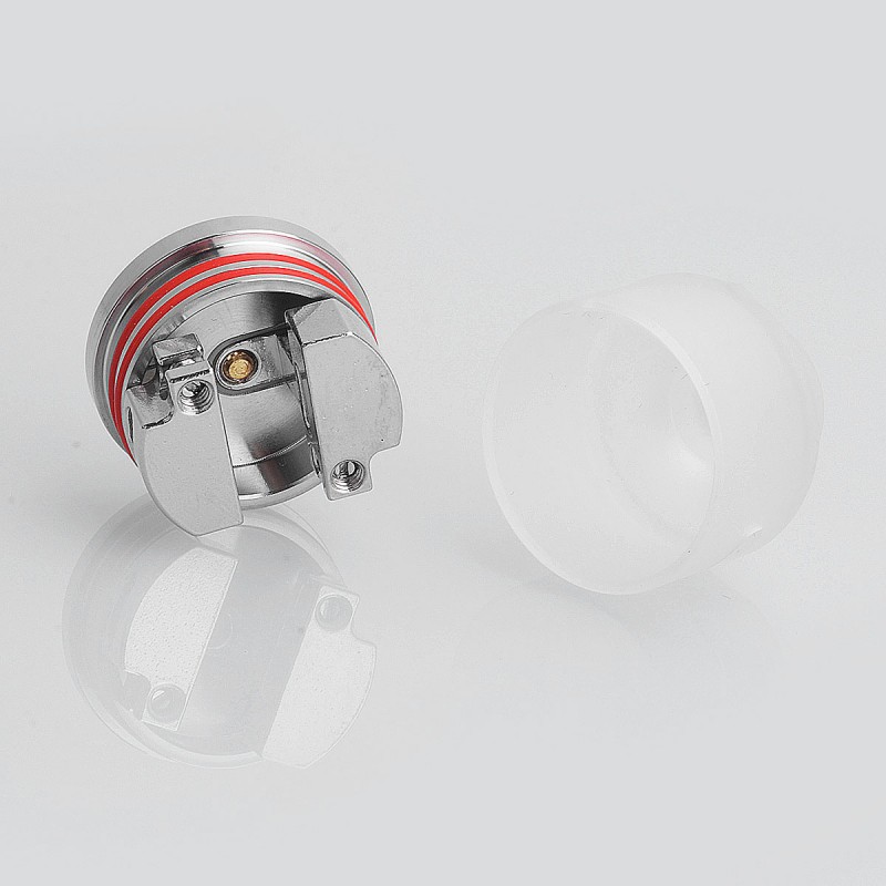 Authentic Oumier Wasp Nano Mini RDA Rebuildable Dripping Atomizer w/ BF Pin - White + Silver, Stainless Steel + PC, 22mm Dia