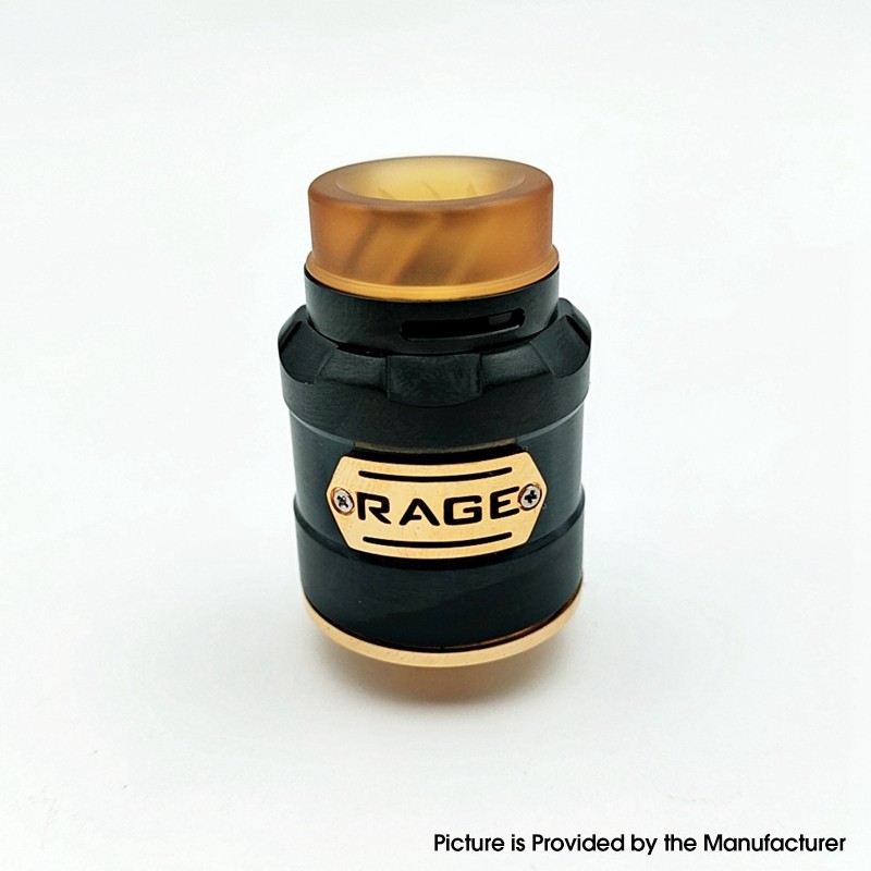 Authentic 5GVAPE Rage RDA Rebuildable Dripping Vape Atomizer w/ BF Pin 24mm Diameter