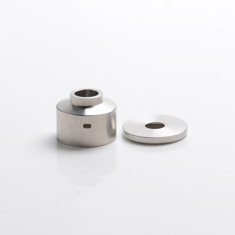 Slam Style Replacement Cap + Beauty Ring for Narda Style RDA - Silver, Stainless Steel
