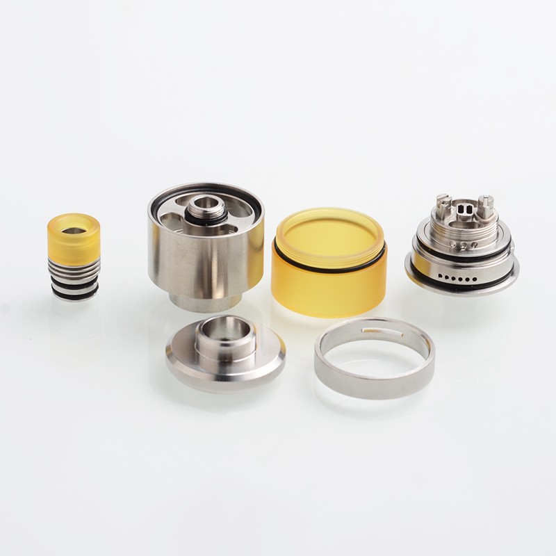 Authentic Fumytech BDvape Precisio MTL Pure RTA Rebuildable Tank Atomizer - Silver, SS + Ultem, 2.7ml, 22mm Dia.