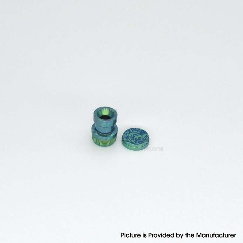 Authentic MK MODS Ti-type2 Drip Tip + Button Set for dotMod dotAIO V1 / V2 Pod Titanium Alloy