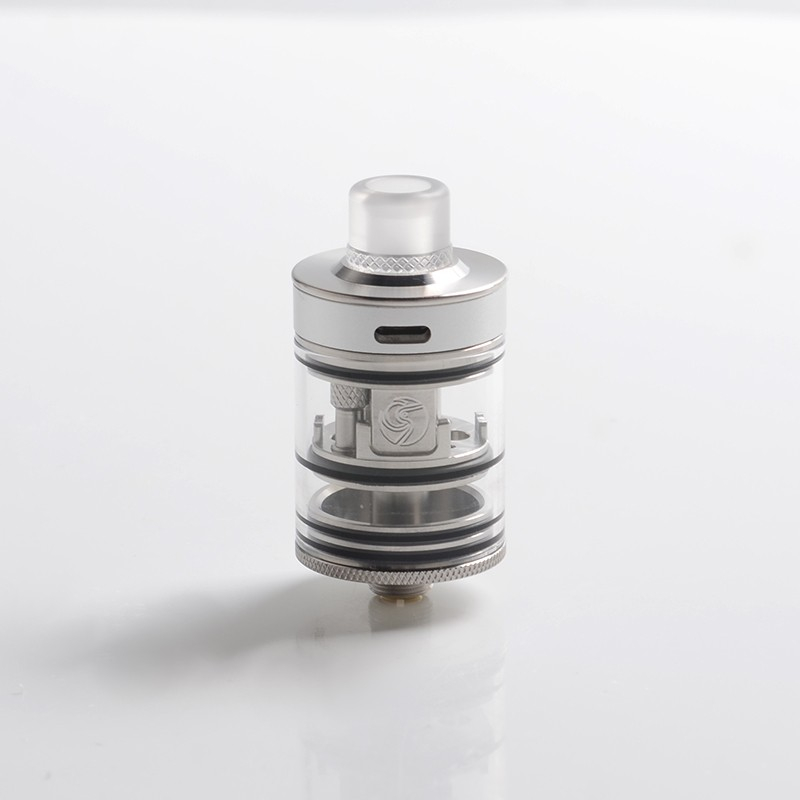 Authentic Auguse Khaos RDTA Tangki menetes yang dapat dibangun kembali Vape atomizer dengan pin bf - hitam penuh, SS + kaca / pc, 22mm, 2.0ml