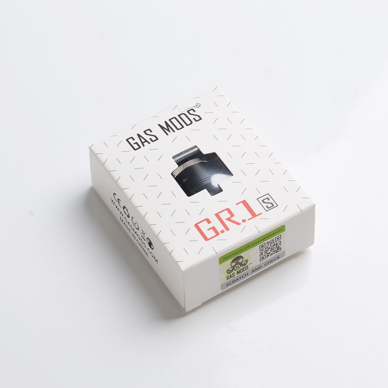Authentic Gas Mods G.R.1 GR1 S RDA Rebuildable Dripping Vape Atomizer w/ BF Pin, SS + PMMA, 22mm Diameter