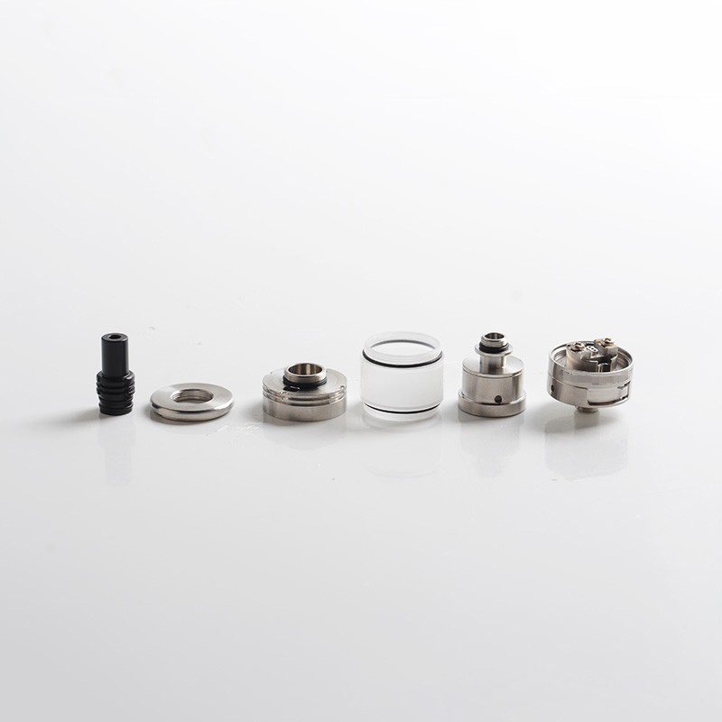 Vapeasy Experiment 3 V3 Style MTL RTA Rebuildable Tank Vape Atomizer - Silver, 316 Stainless Steel, 2.5ml, 22mm Diameter