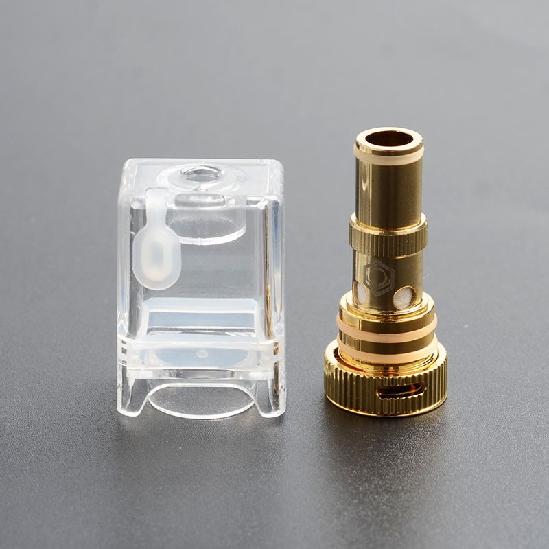 Authentic Ohm Vape AIO Pod System Replacement Pod Cartridge w/ 1.5ohm Ceramic Coil Head - Transparent + Gold