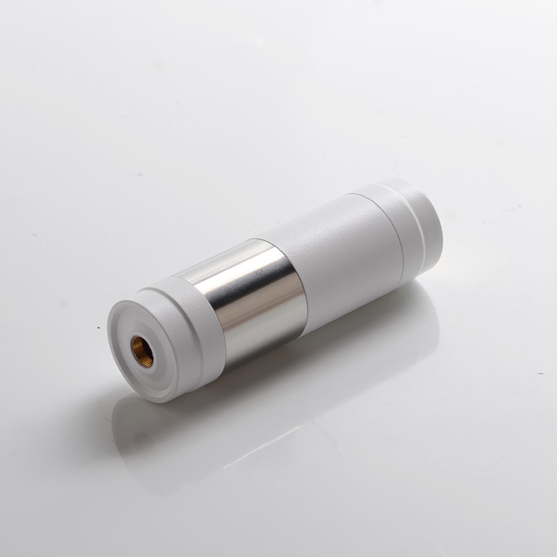 El Thunder MTLite Style Vape Mechanical Mod - White + Silver, Brass, 1 x 18350 / 18650