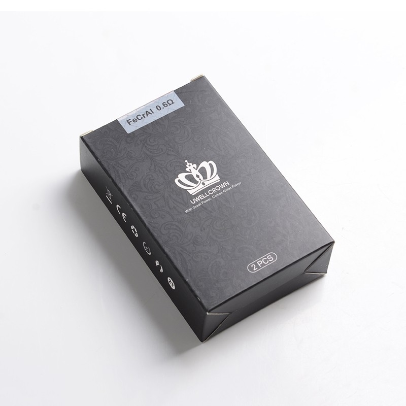 Authentic Uwell Crown Pod System Vape Kit Replacement Refillable Pod Cartridge w/ 0.6ohm DTL Coil - Black, 3ml (2 PCS)