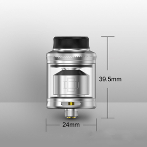 Authentic Augvape Druga RTA Rebuildable Tank Vape Atomizer, Stainless Steel + Glass, 2.4ml / 3.5ml, 24mm Diameter