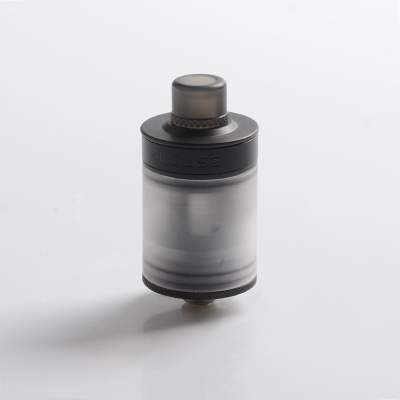 Authentic Auguse Khaos RDTA Tangki menetes yang dapat dibangun kembali Vape atomizer dengan pin bf - hitam penuh, SS + kaca / pc, 22mm, 2.0ml